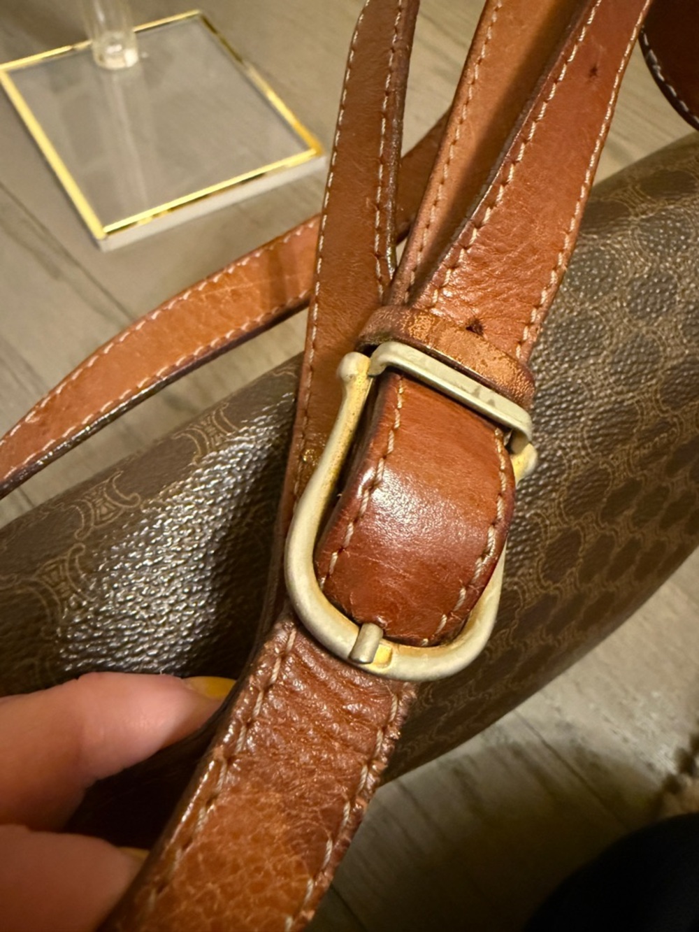 Celine Vintage Macadam Leather Flap Crossbody bag w/ Triomphe Logo Patch w/ COA - Picture 4 of 15